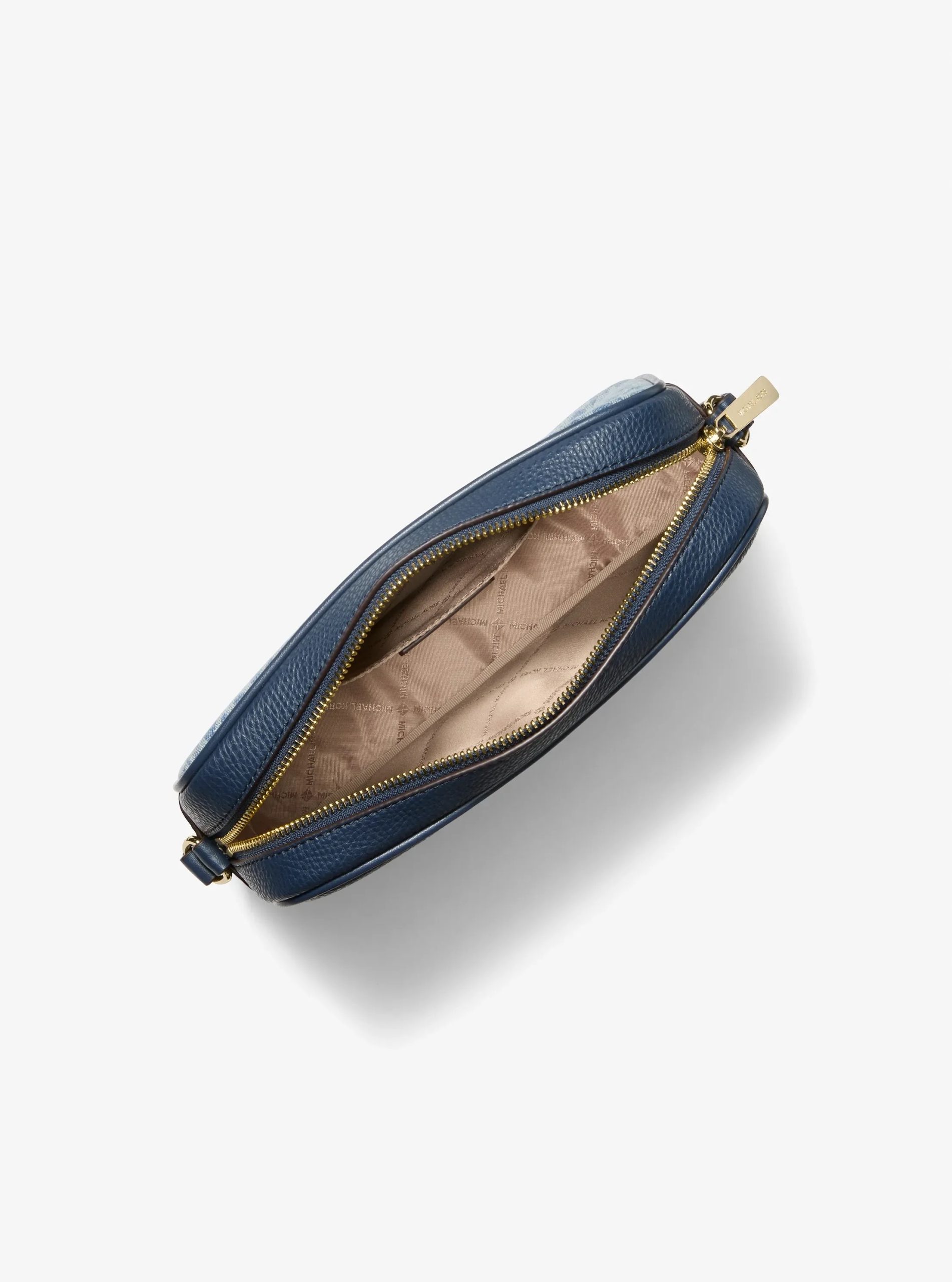 Michael Kors Jet Set Travel Signature Logo Print Denim Camera Crossbody Bag - Preorder