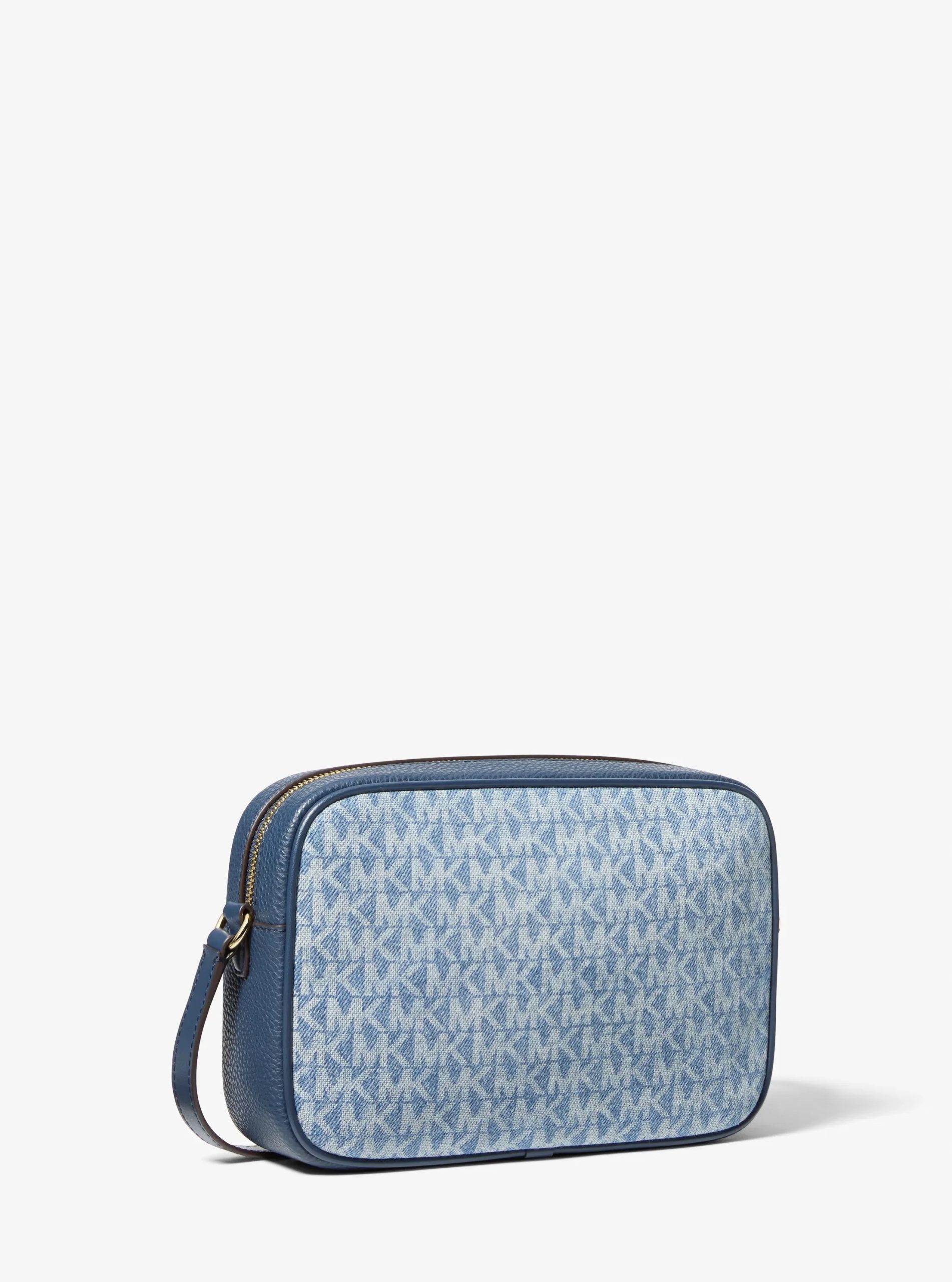 Michael Kors Jet Set Travel Signature Logo Print Denim Camera Crossbody Bag - Preorder
