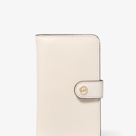 Michael Kors Jet Set Travel Medium Pebbled Leather Billfold Wallet - Preorder — Lt Cream