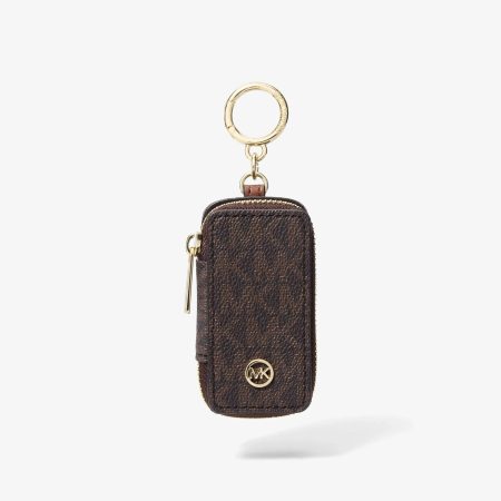 Michael Kors Jet Set Travel Signature Logo Bag Charm - Preorder — Brown