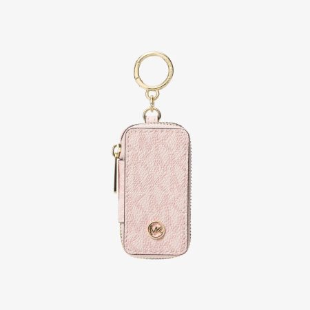 Michael Kors Jet Set Travel Signature Logo Bag Charm - Preorder — Powder Blush