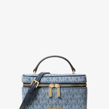 Michael Kors Vivi Small Signature Logo Print Denim Vanity Crossbody Bag - Preorder — Lt Vtblu Wsh