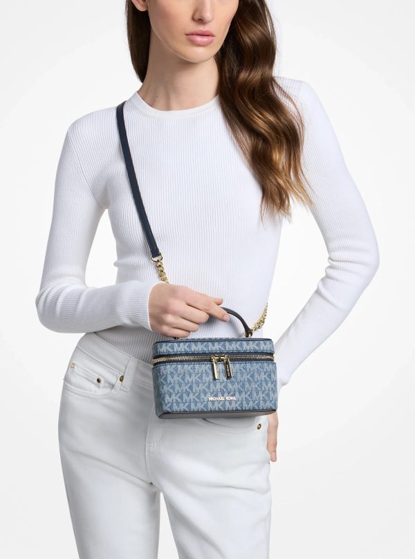 Michael Kors Vivi Small Signature Logo Print Denim Vanity Crossbody Bag - Preorder