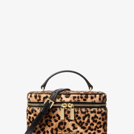 Michael Kors Vivi Small Leopard Print Calf Hair Vanity Crossbody Bag - Preorder — Camel Mlt