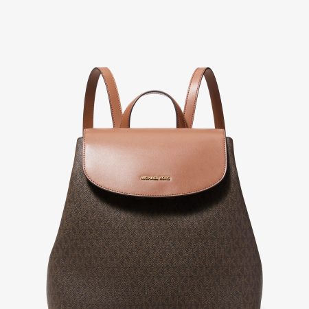 Michael Kors Maya Medium Signature Logo Backpack - Preorder — Brown
