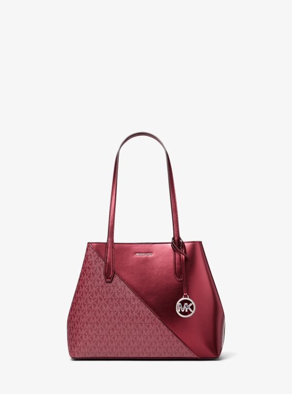 Michael Kors Avalon Medium Metallic and Signature Logo Tote Bag - Preorder