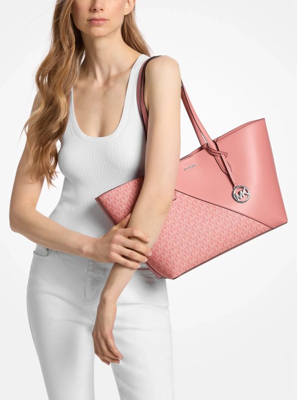 Michael Kors Avalon Medium Signature Logo and Smooth Tote Bag - Preorder