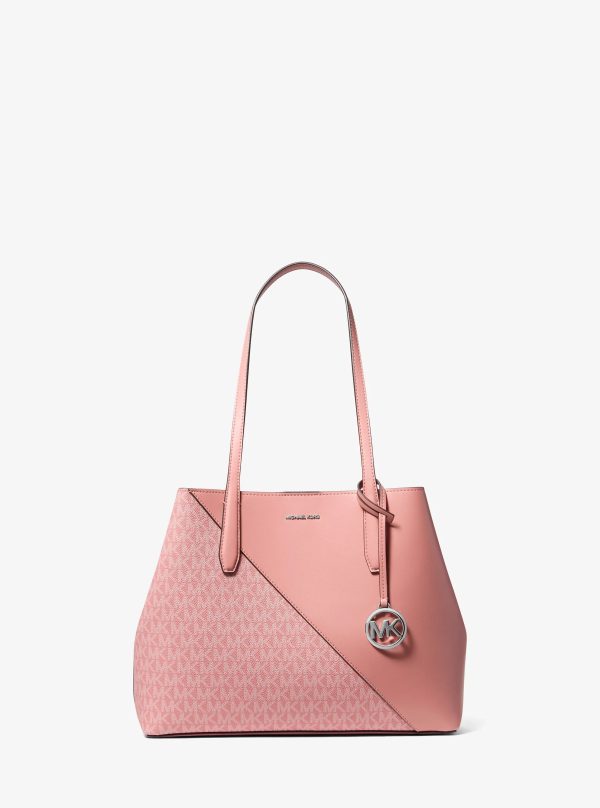 Michael Kors Avalon Medium Signature Logo and Smooth Tote Bag - Preorder