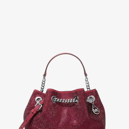 Michael Kors Mina Small Embellished Crossbody Bag - Preorder — Maroon