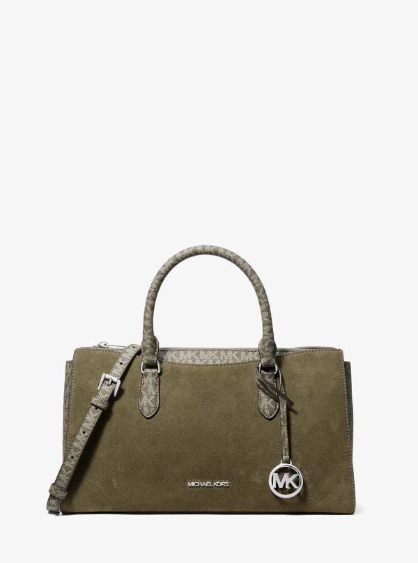 Michael Kors Arden Medium Signature Logo Top-Zip Satchel - Preorder