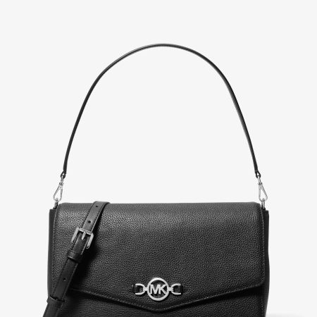 Michael Kors Kacey Large Pebbled Leather Convertible Crossbody Bag - Preorder — Black