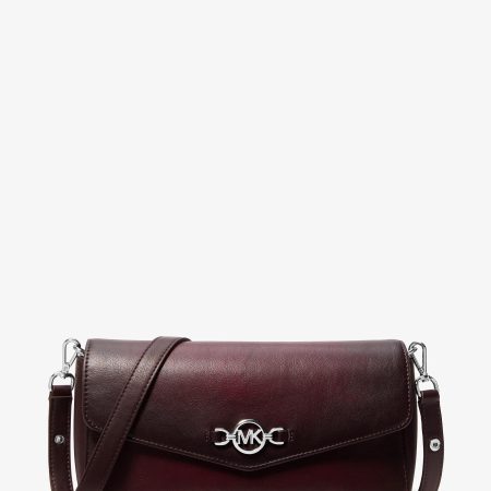 Michael Kors Kacey Medium Burnished Shoulder Bag - Preorder — Maroon