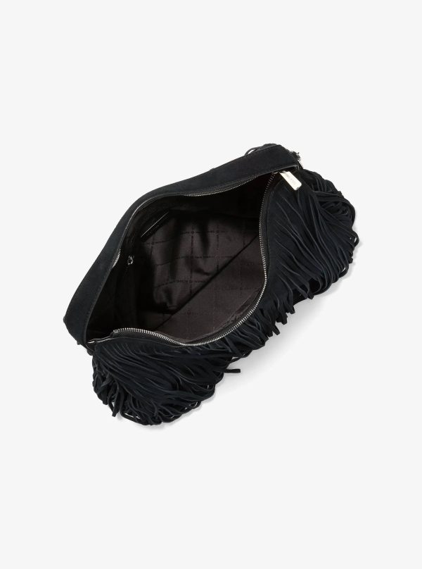 Michael Kors Nayla Medium Fringed Suede Hobo Shoulder Bag - Preorder