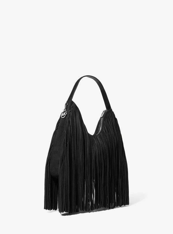Michael Kors Nayla Medium Fringed Suede Hobo Shoulder Bag - Preorder