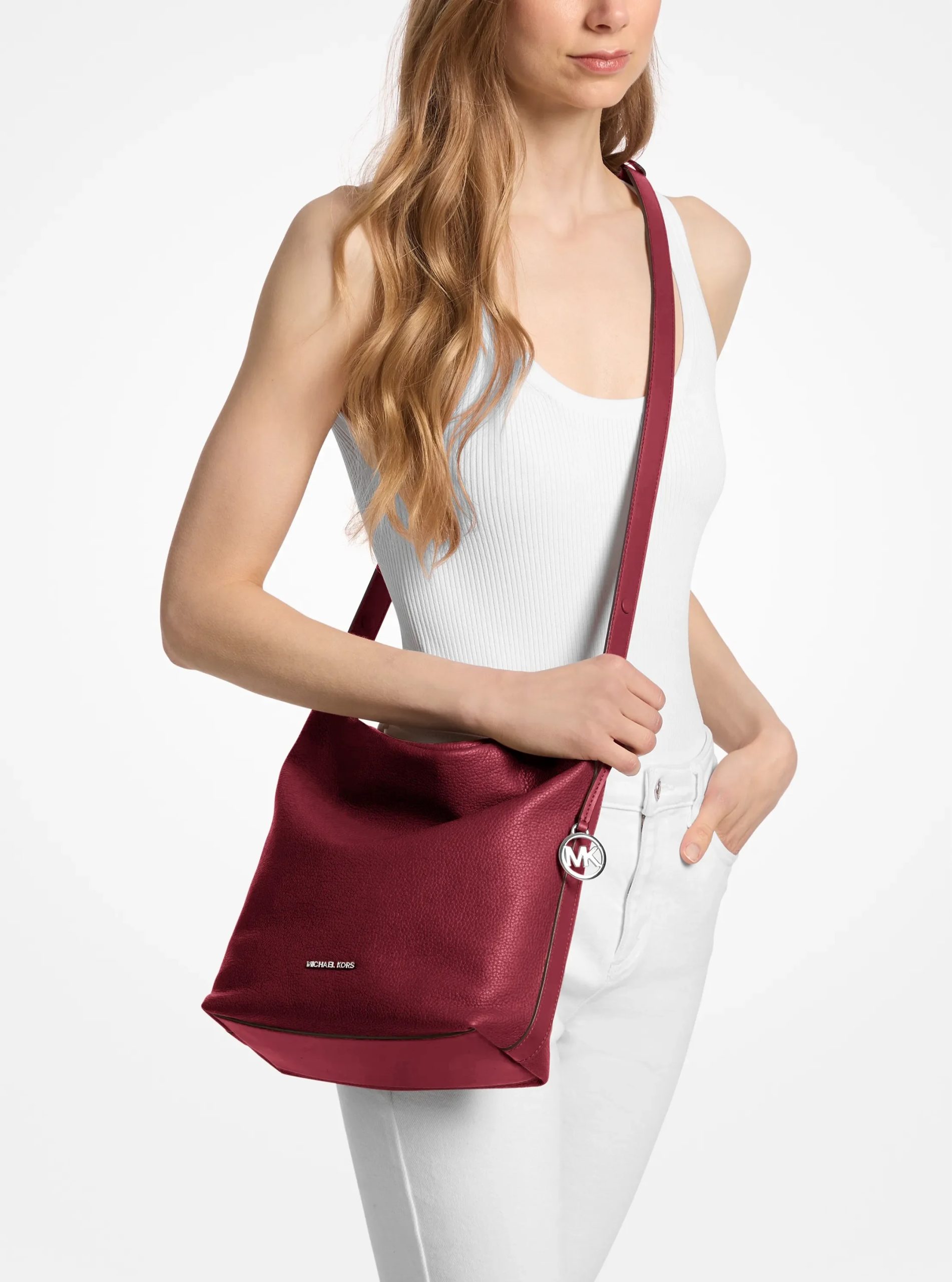 Michael Kors Roey Medium Pebbled Leather Bucket Messenger Bag - Preorder