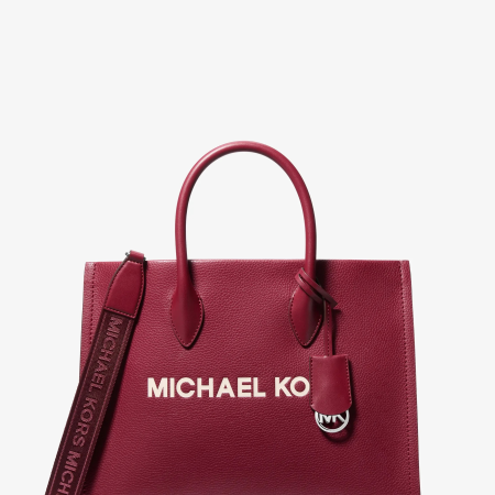 Michael Kors Mirella Medium Pebbled Leather Tote Bag - Preorder — Maroon