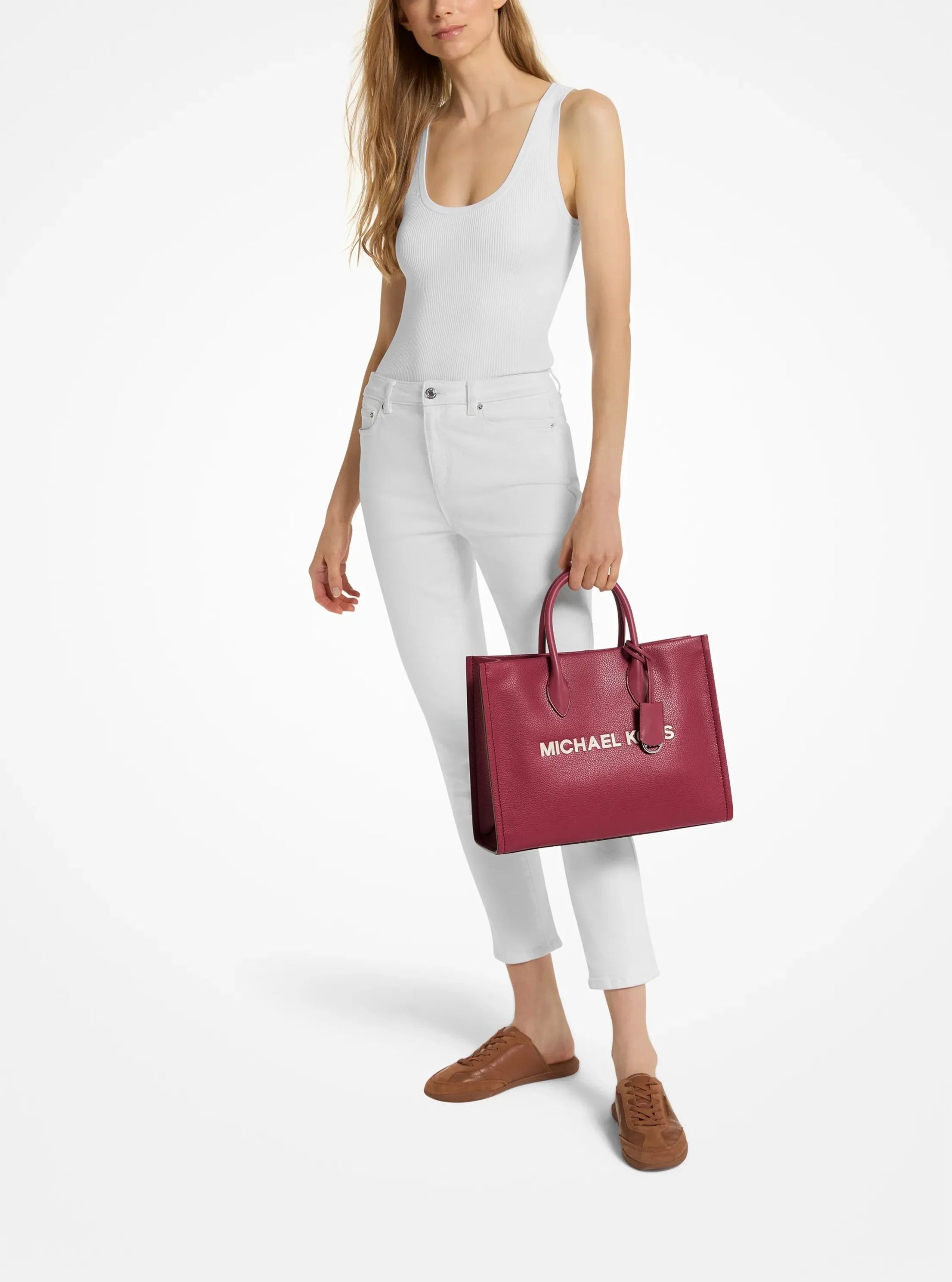 Michael Kors Mirella Medium Pebbled Leather Tote Bag - Preorder