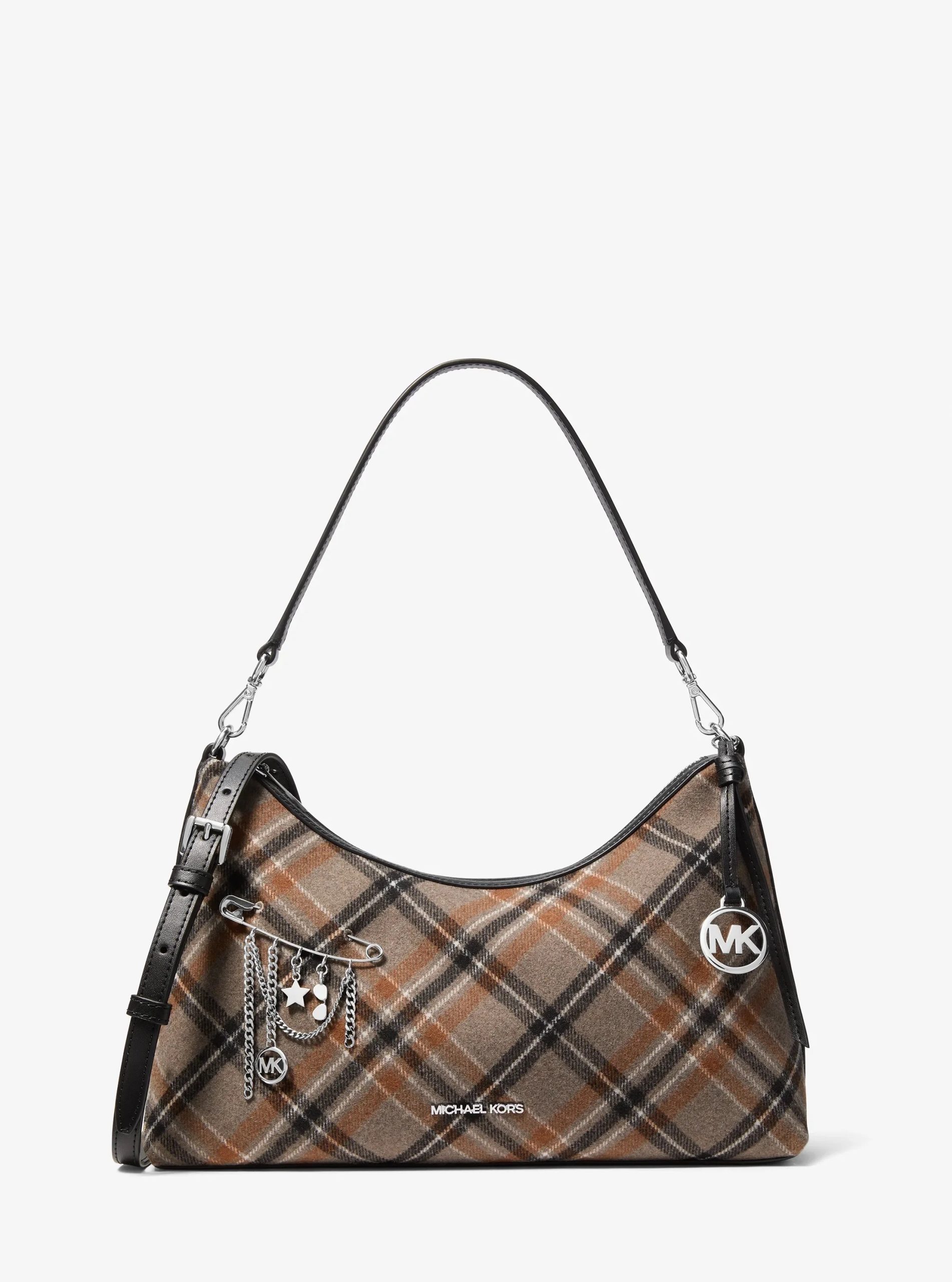 Michael Kors Sammy Medium Plaid Print Wool Blend Convertible Shoulder Bag - Preorder