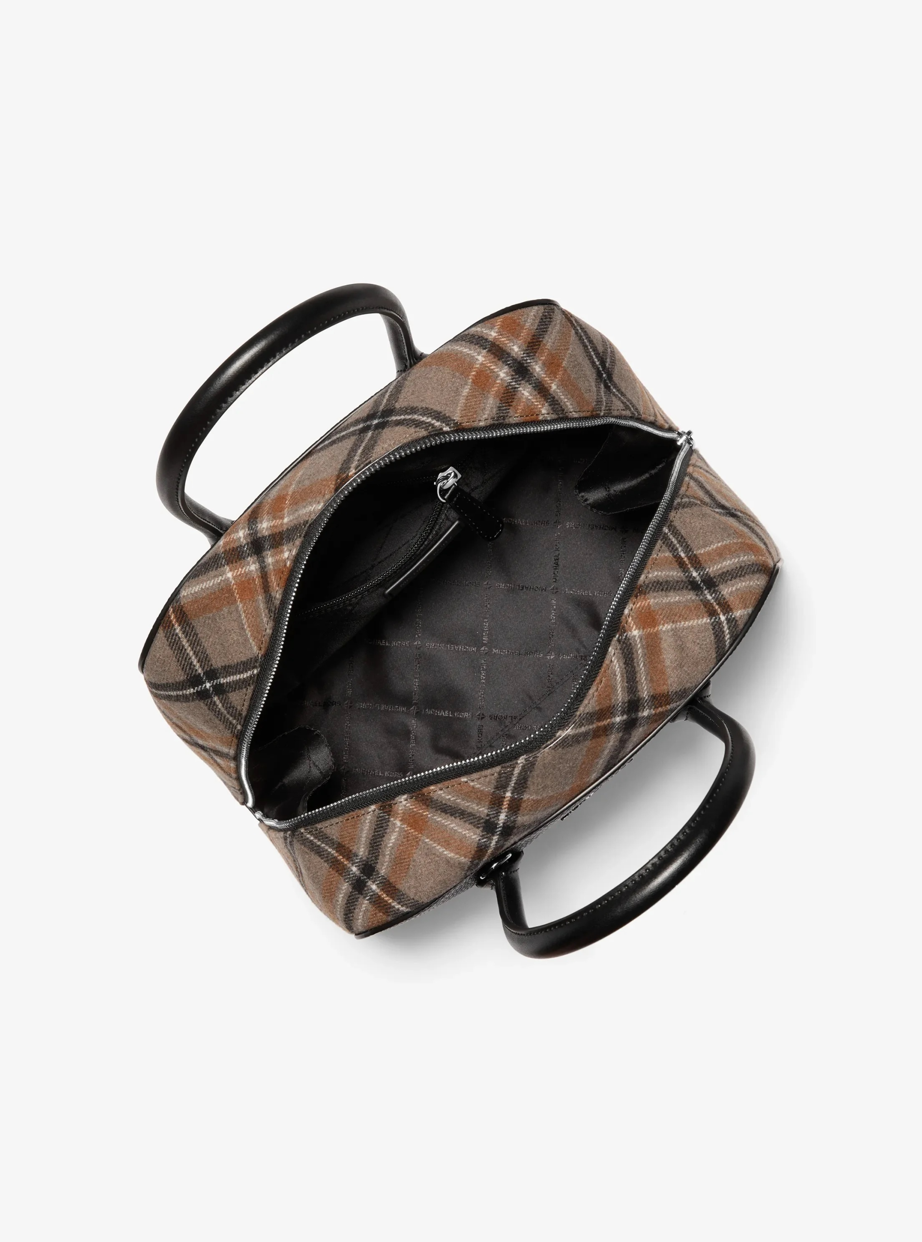 Michael Kors Ashton Medium Smooth And Plaid Wool Blend Satchel - Preorder - Image 2