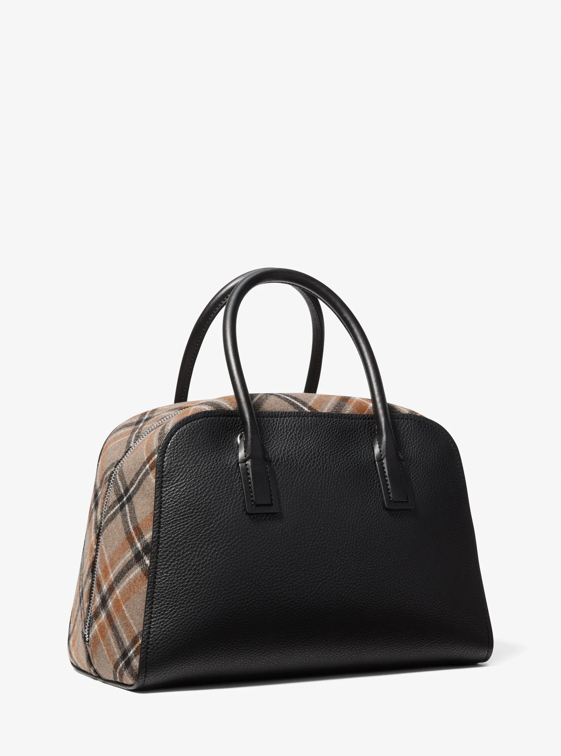 Michael Kors Ashton Medium Smooth And Plaid Wool Blend Satchel - Preorder - Image 3
