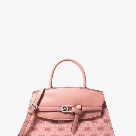 Michael Kors Greta Medium Signature Logo Satchel - Preorder — Sunset Rose