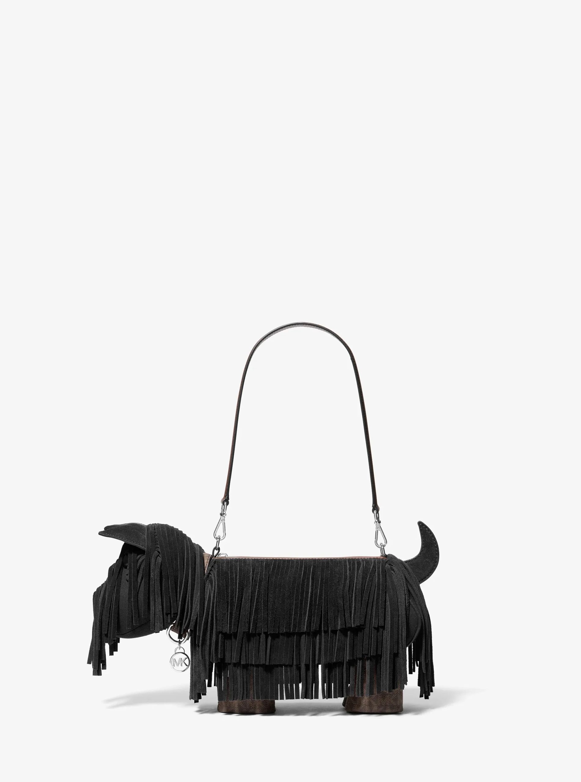 Michael Kors Scottie Dog Small Suede Shoulder Bag - Preorder