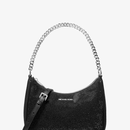 Michael Kors Jet Set Travel Large Embellished Convertible Pochette - Preorder — Black