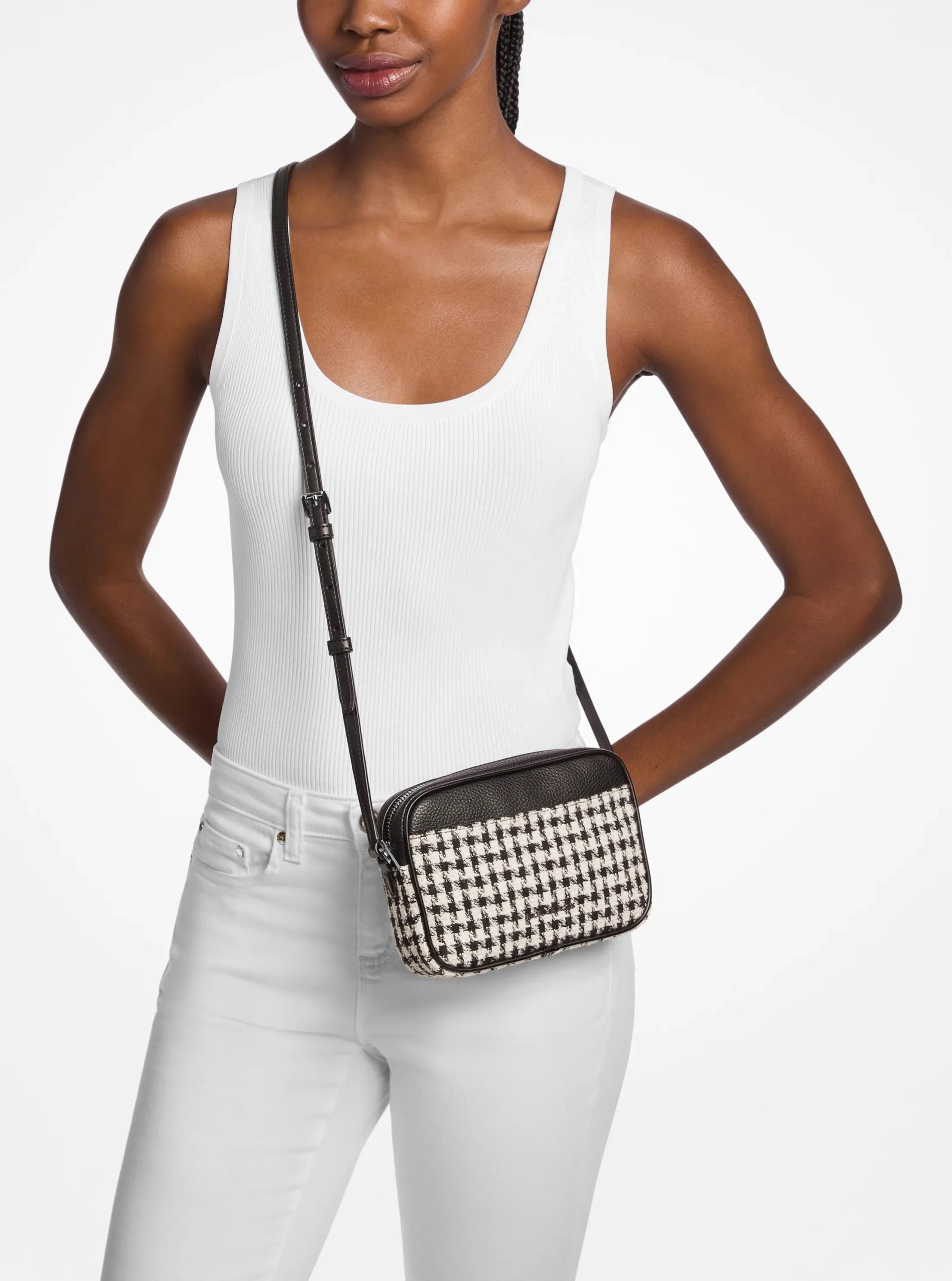 Michael Kors Jet Set Travel Small Houndstooth Crossbody Bag - Preorder