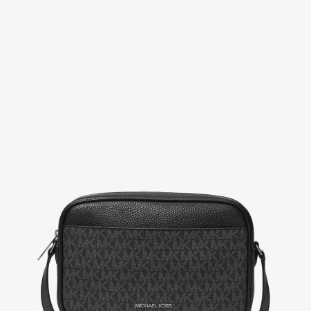 Michael Kors Jet Set Travel Large Signature Logo Camera Crossbody Bag - Preorder — Black