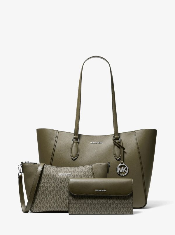 Michael Kors Jet Set Travel Large Smooth and Signature Logo 3-in-1 Tote Bag - Preorder