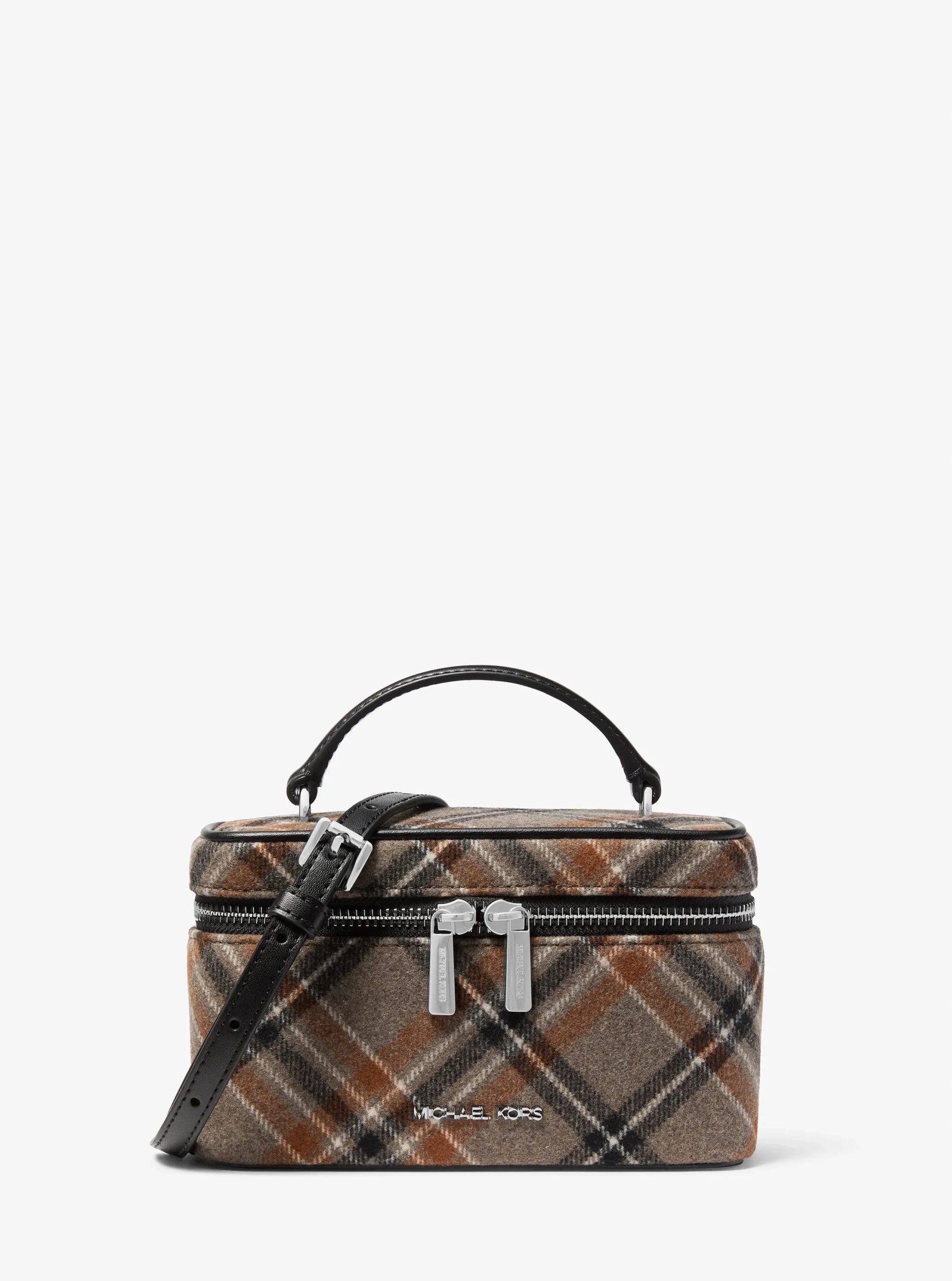Michael Kors Vivi Small Plaid Print Wool Blend Vanity Crossbody Bag - Preorder