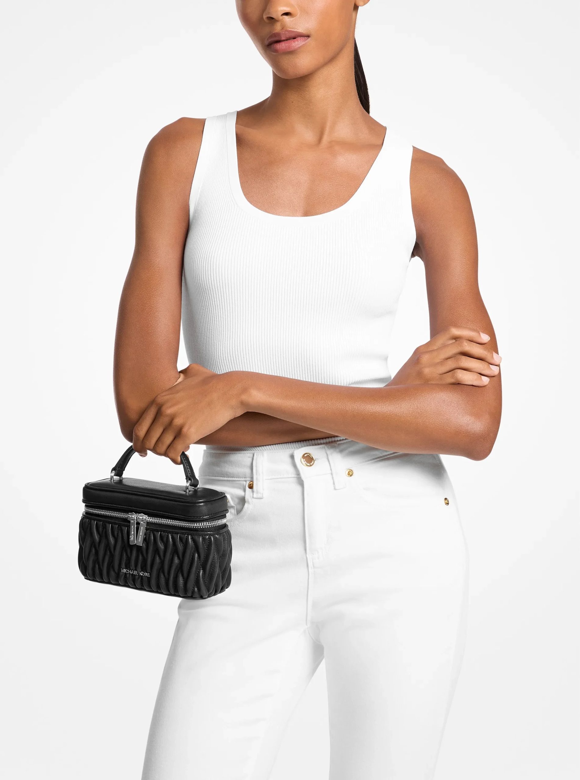 Michael Kors Vivi Small Matelassé Burnished Vanity Crossbody Bag - Preorder