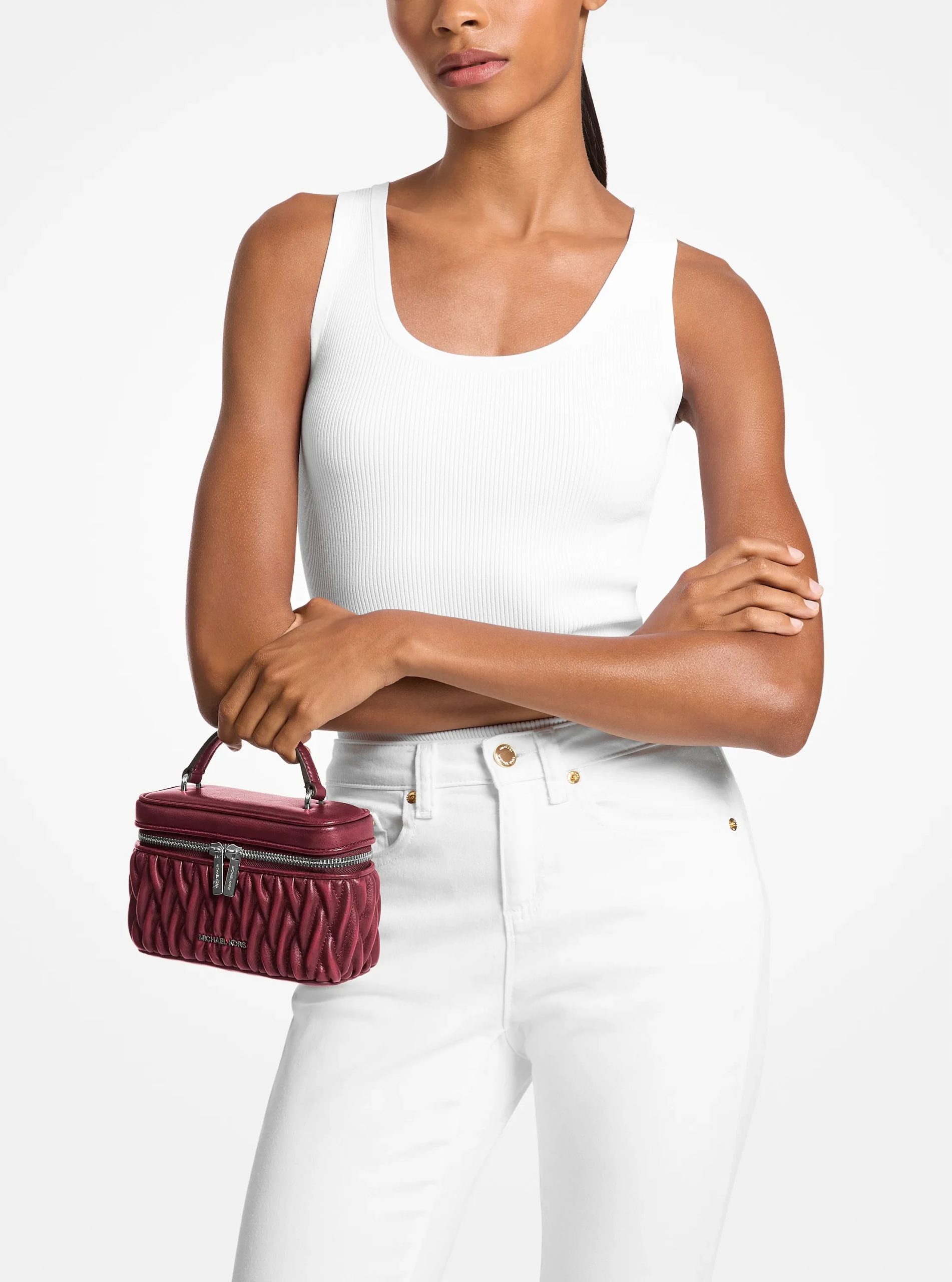 Michael Kors Vivi Small Matelassé Burnished Vanity Crossbody Bag - Preorder