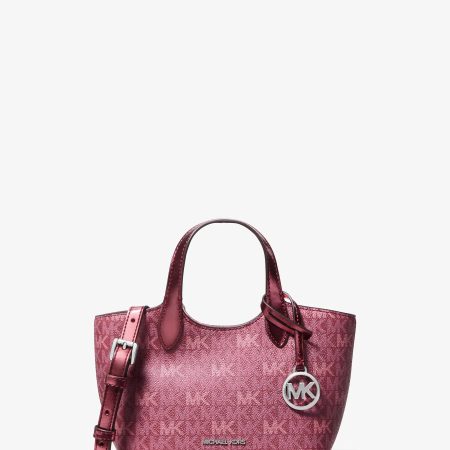 Michael Kors Maya Extra-Small Metallic Signature Logo Crossbody Bag - Preorder — Maroon