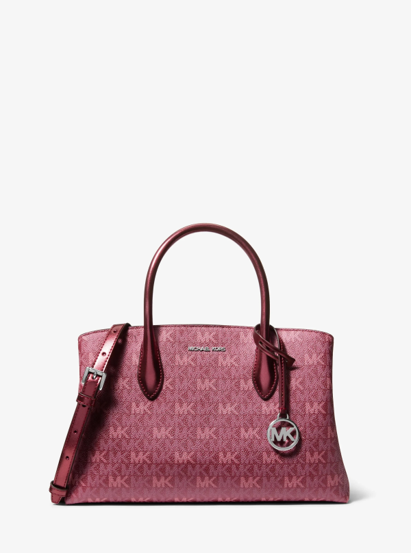 Michael Kors Maya Medium Metallic Signature Logo Satchel - Preorder