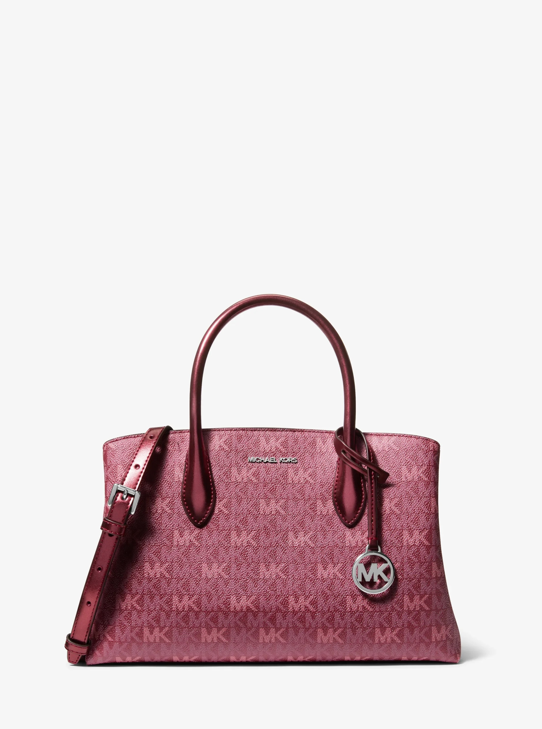 Michael Kors Maya Medium Metallic Signature Logo Satchel - Preorder