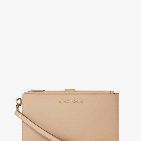 Michael Kors Jet Set Large Leather Smartphone Wristlet Wallet - Preorder — Camel