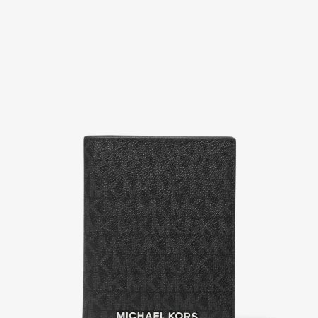 Michael Kors Jet Set Travel Medium Signature Logo Passport Case - Preorder — Black