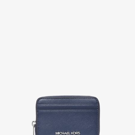 Michael Kors Jet Set Travel Medium Saffiano Leather Wallet - Preorder — Navy