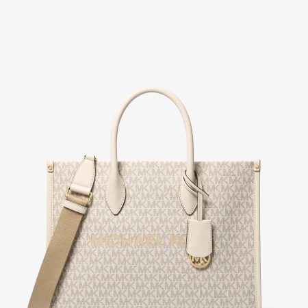 Michael Kors Mirella Medium Signature Logo Tote Bag - Preorder — Lt Crm Multi