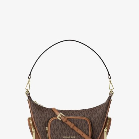 Michael Kors Merritt Small Signature Logo Convertible Shoulder Bag - Preorder — Brown
