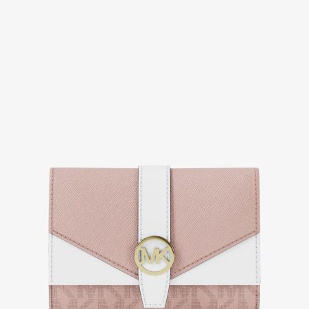 Michael Kors Greenwich Medium Signature Logo Trifold Wallet - Preorder — Pwd Blsh Mlt