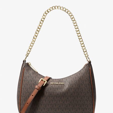 Michael Kors Jet Set Travel Large Signature Logo Convertible Crossbody Bag - Preorder — Brown