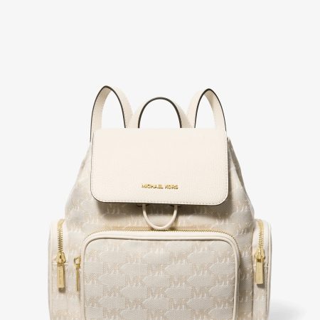 Michael Kors Merritt Small Logo Jacquard Cargo Backpack - Preorder — Lt Cream
