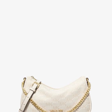 Michael Kors Carmela Medium Logo Jacquard Convertible Crossbody Bag - Preorder — Lt Cream