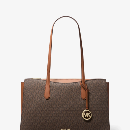 Michael Kors Arden Medium Signature Logo Tote Bag - Preorder — Brown