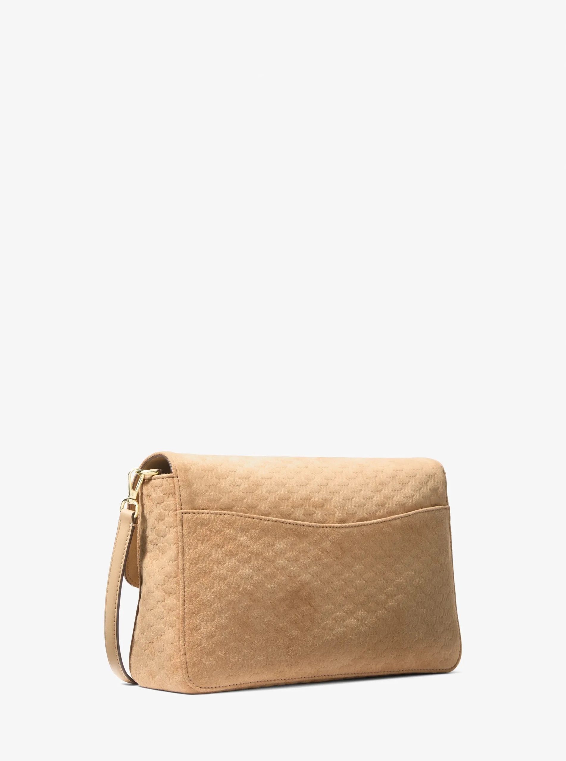 Michael Kors Kacey Large Logo Debossed Microsuede Convertible Crossbody Bag - Preorder