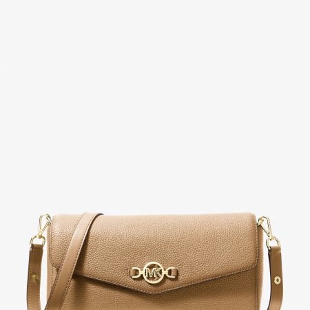 Michael Kors Kacey Medium Pebbled Leather Shoulder Bag - Preorder — Camel