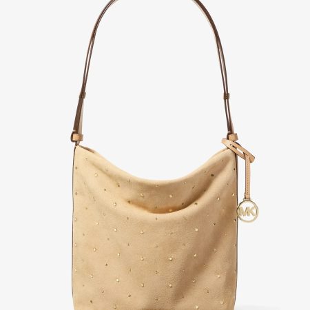 Michael Kors Roey Medium Studded Bucket Messenger Bag - Preorder — Camel