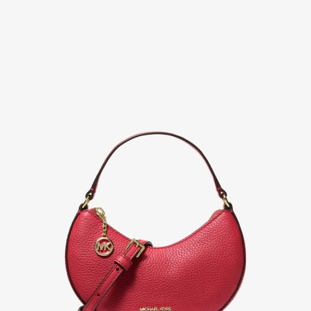 Michael Kors Roey Extra-Small Pebbled Leather Crescent Convertible Crossbody Bag - Preorder — Bright Red